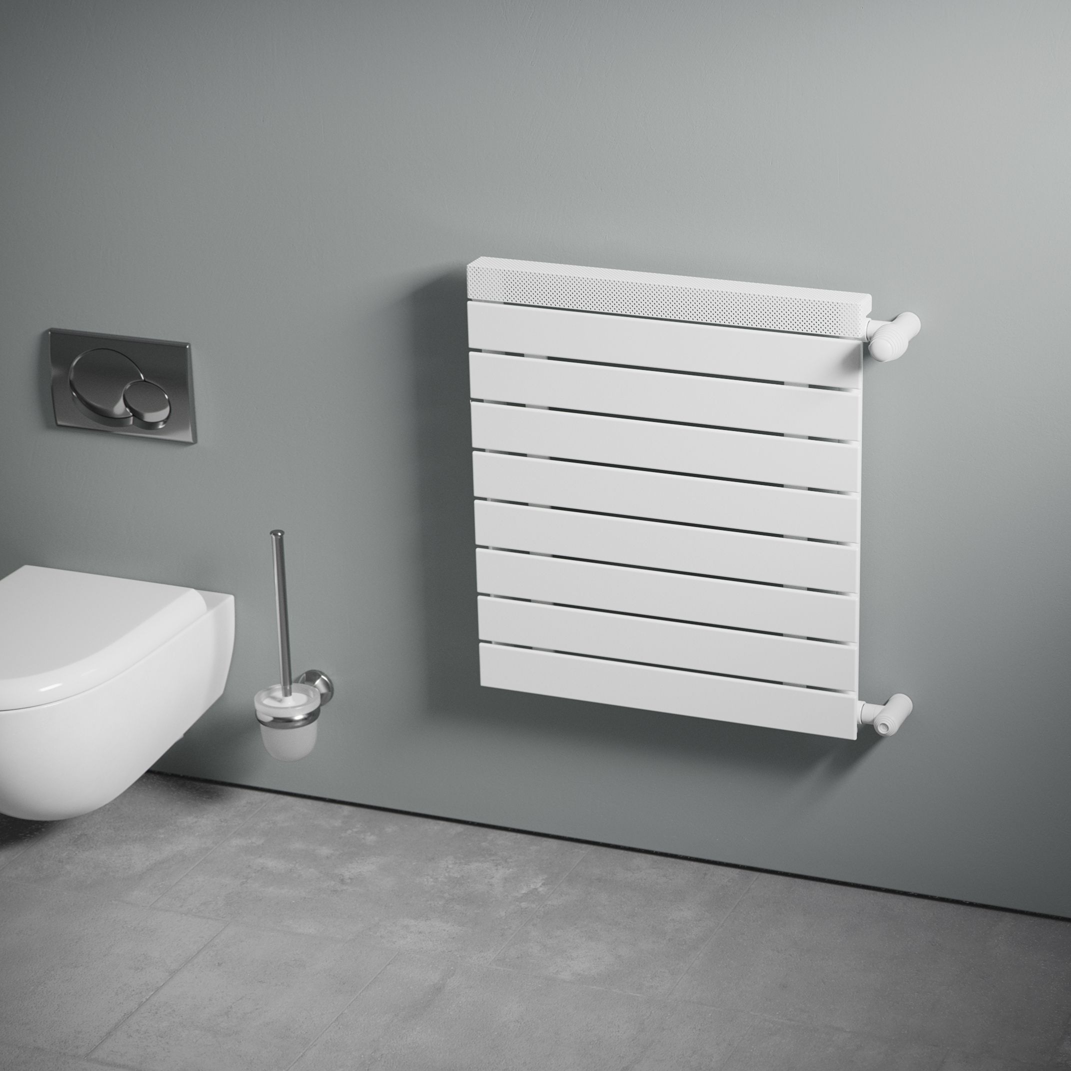 Ximax Viola VIO500500W White Gas Horizontal Designer panel Radiator, (W)600mm x (H)500mm