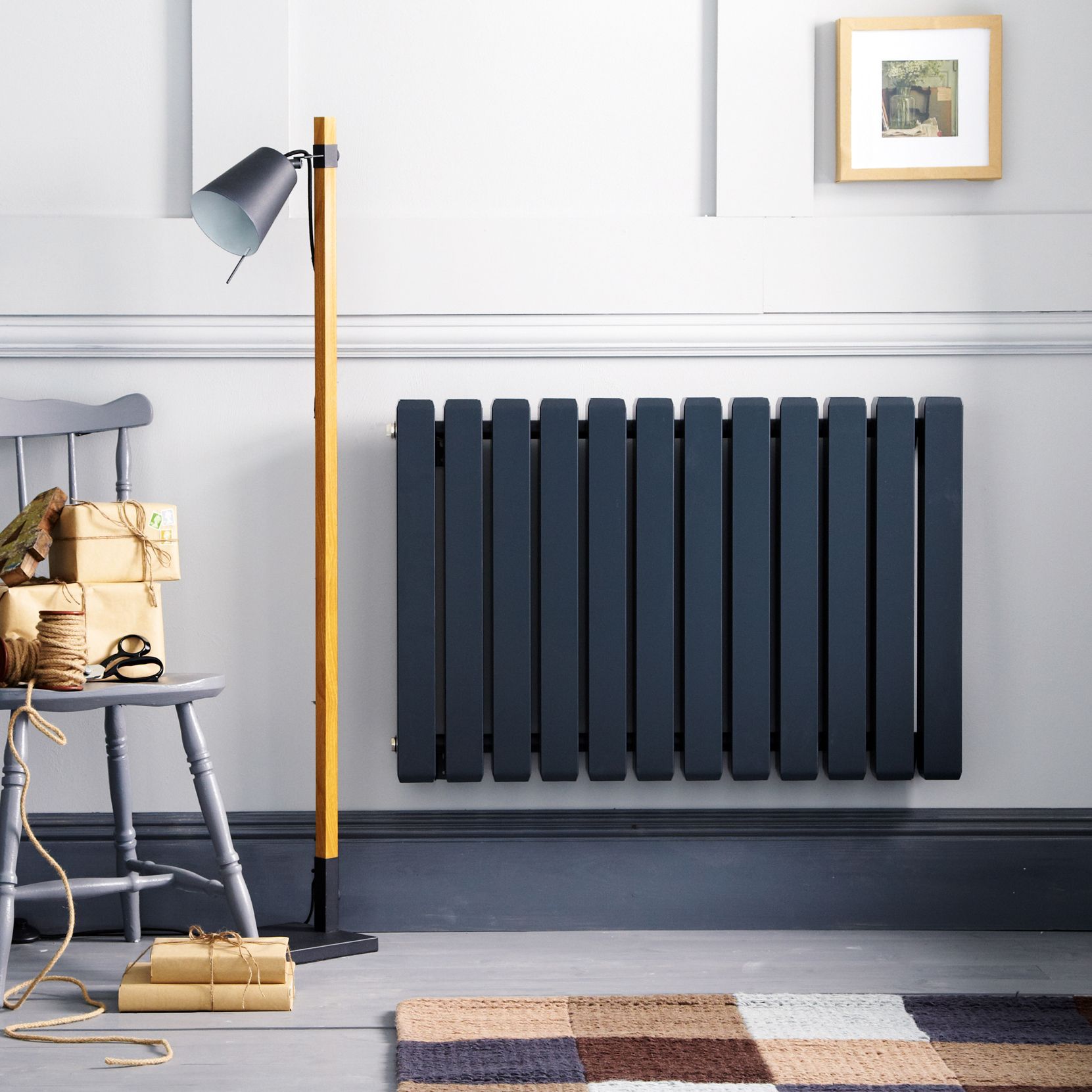 Ximax Vulkan Square VUS600118A Anthracite Horizontal Designer 5746BTU Radiator, (W)1185mm x (H)600mm