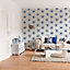 Xray Blue & white Floral Pearl effect Textured Wallpaper
