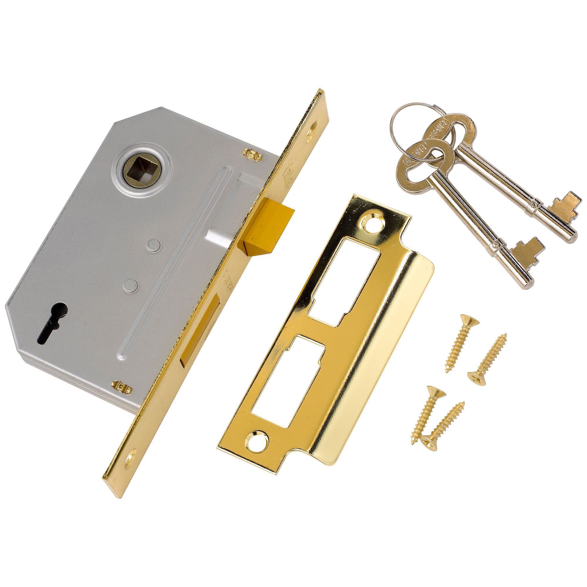 Yale 2L-21/2-CH 64mm Brass effect Metal 2 lever Sashlock