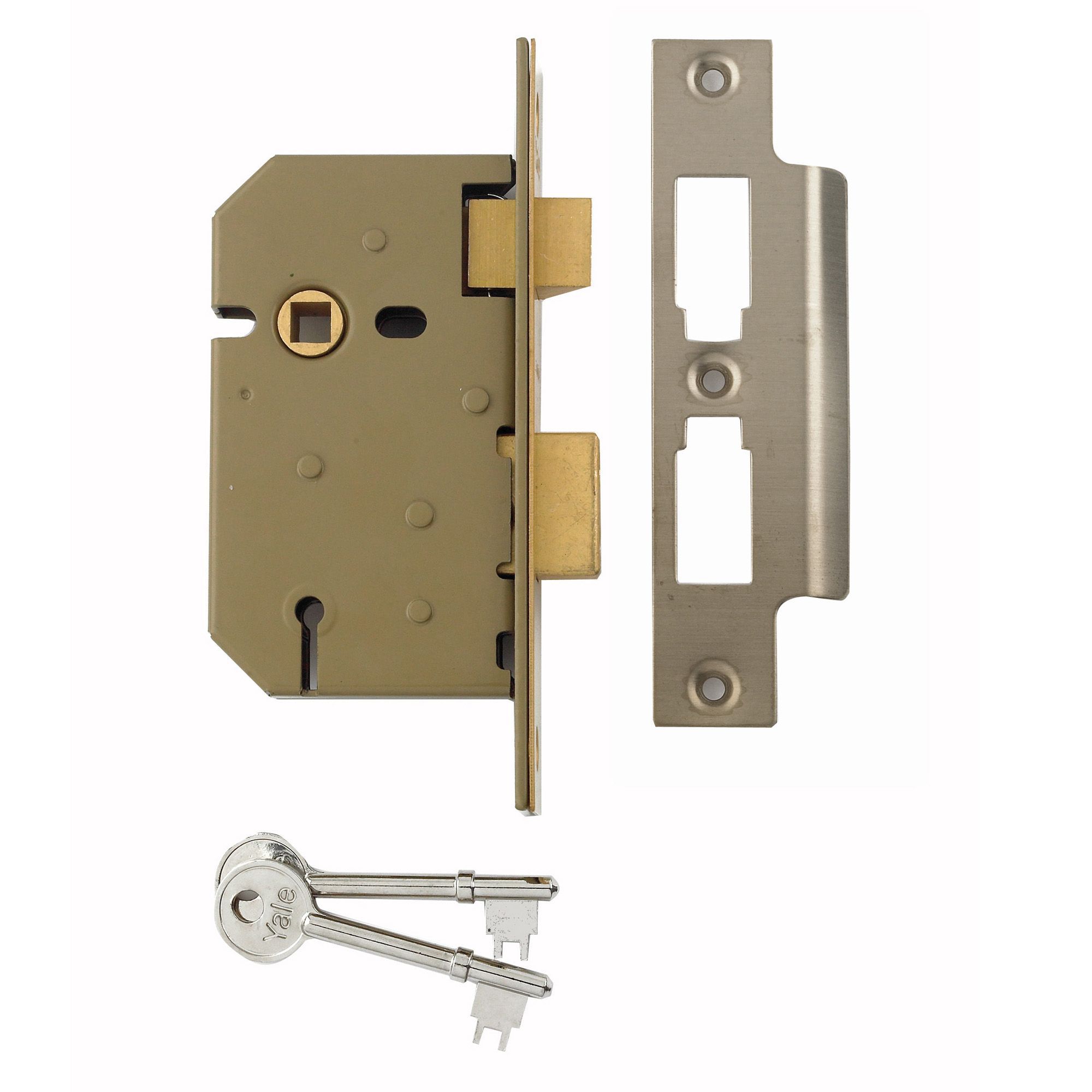 Yale 64mm Chrome effect Metal 3 lever Sashlock DIY at B&Q