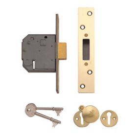 Yale 64mm Polished Brass 5 lever Deadlock