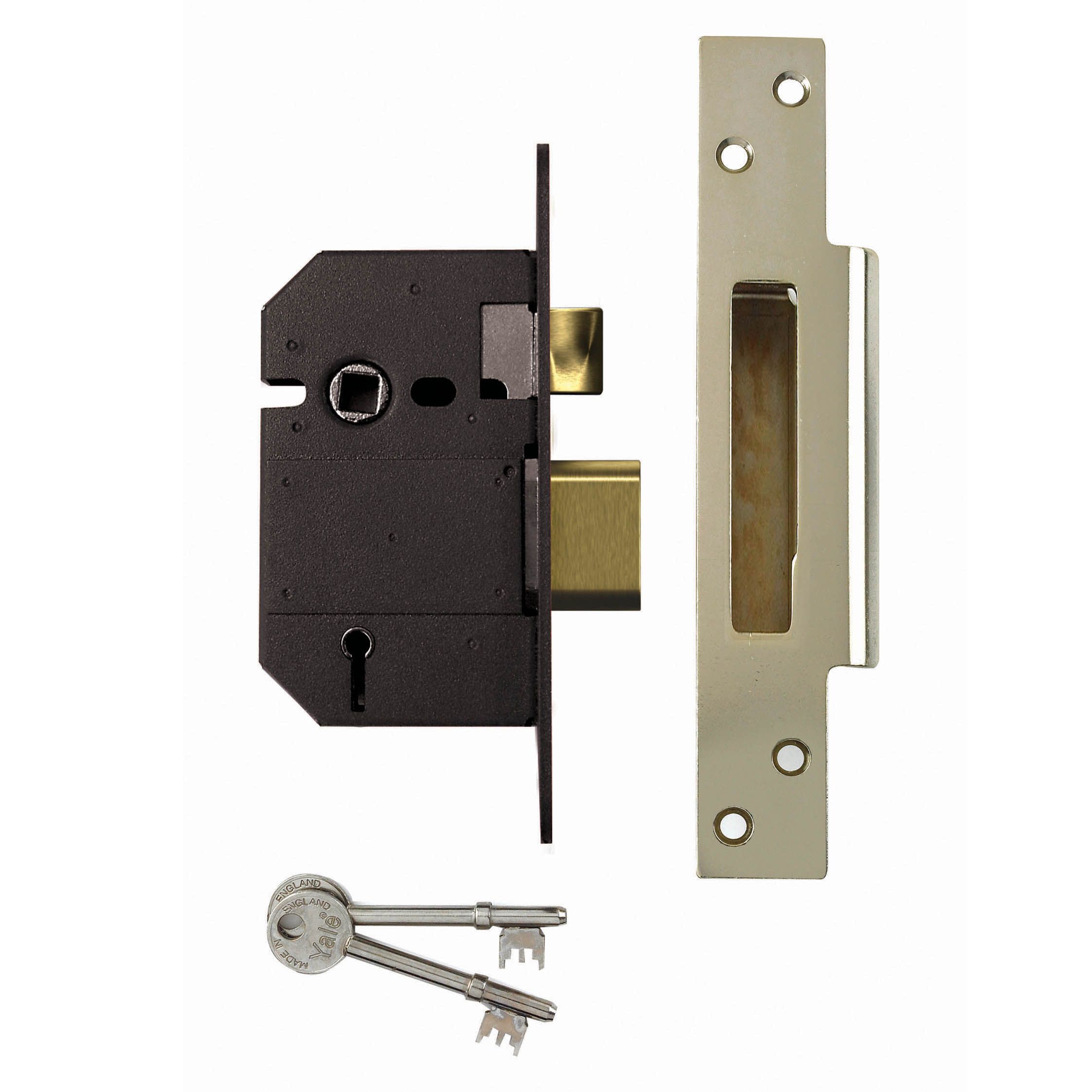 Yale 76mm Polished Brass & steel 5 lever Sashlock