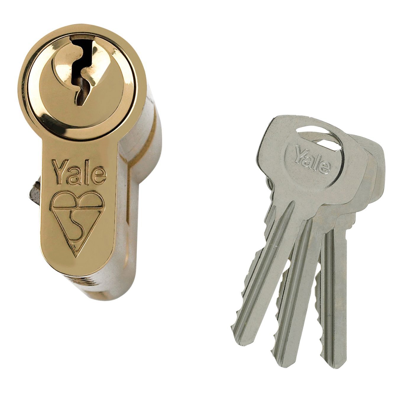 Yale Brass effect Single Euro Cylinder lock, (L)95mm (W)29mm DIY at B&Q