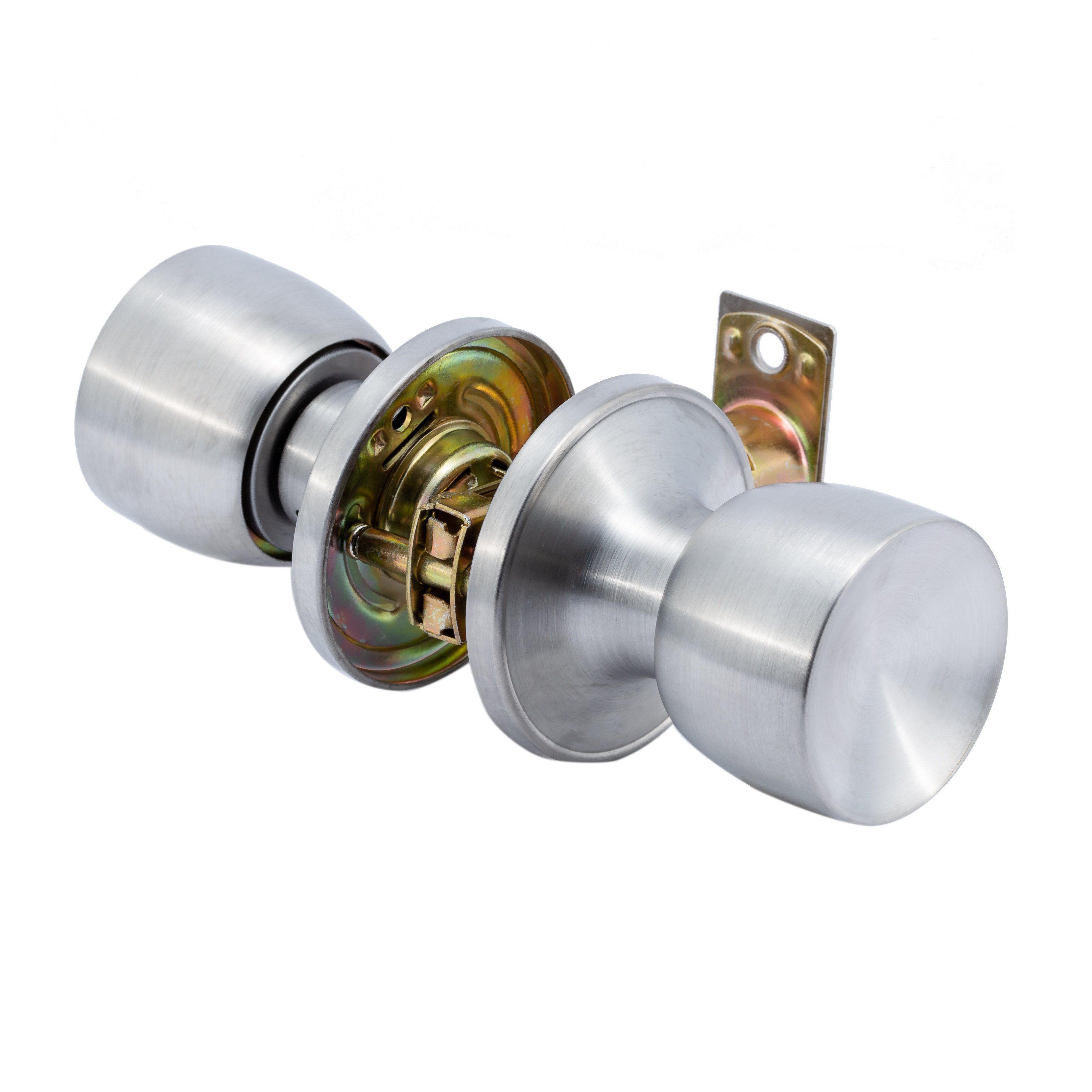 Yale Brushed Nickel effect Zamak Round Door knob (Dia)64mm