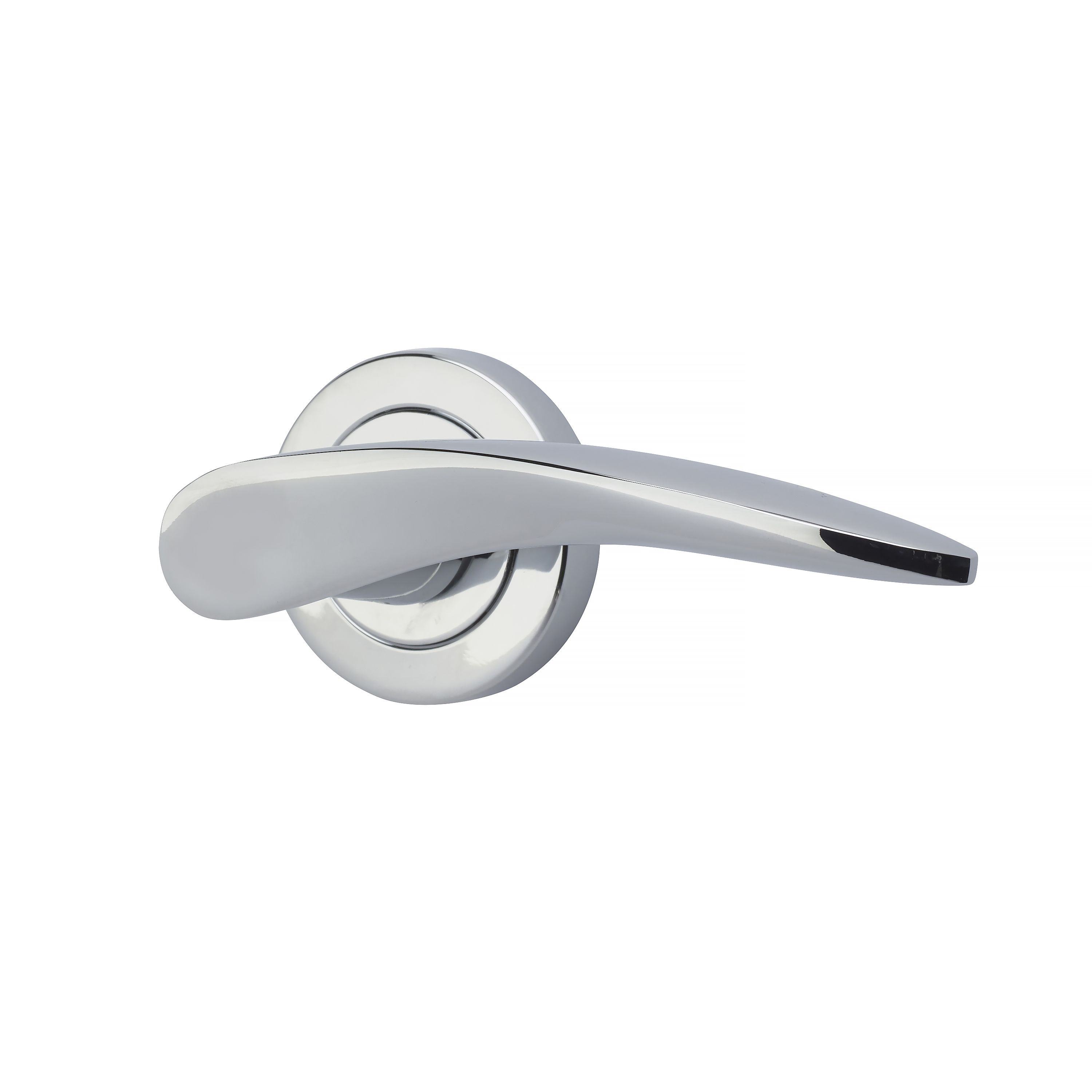 Yale Chrome effect Lever Door handle (L)124mm (D)70mm Set