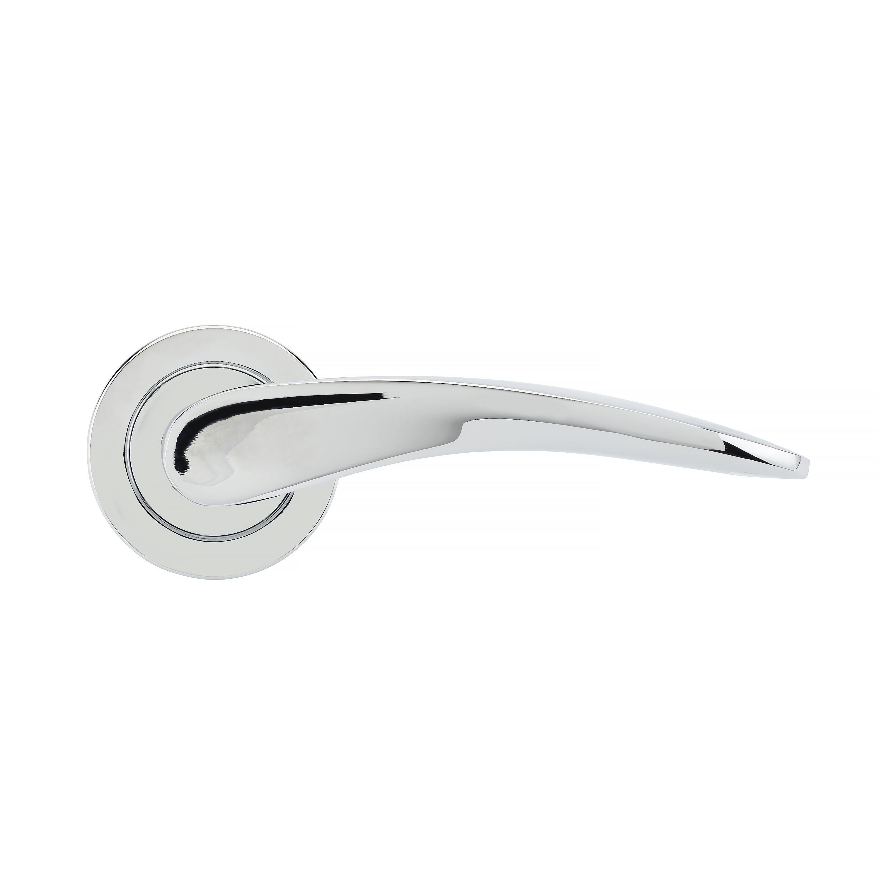 Yale Chrome effect Lever Door handle (L)124mm (D)70mm Set