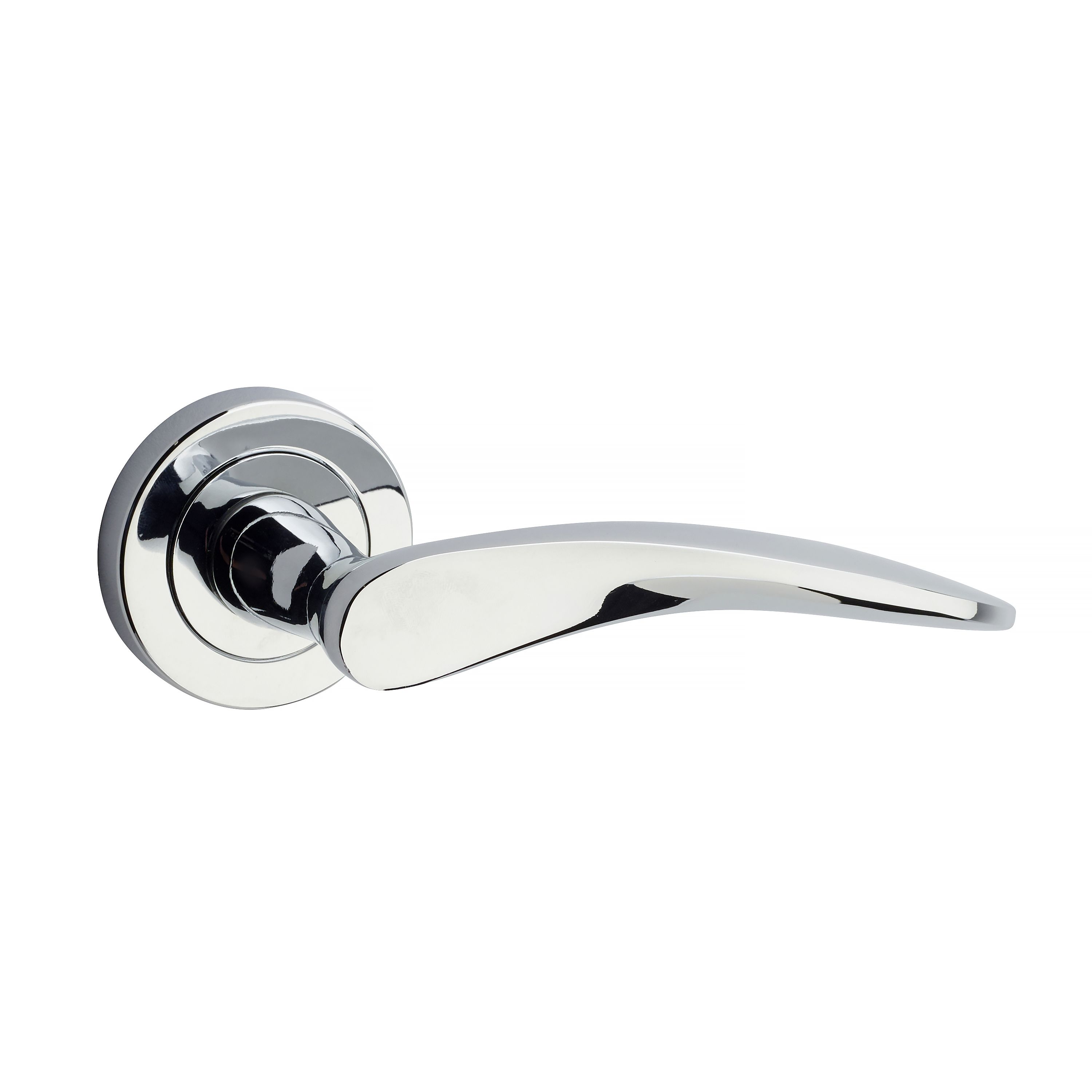 Yale Chrome effect Lever Door handle (L)124mm (D)70mm Set