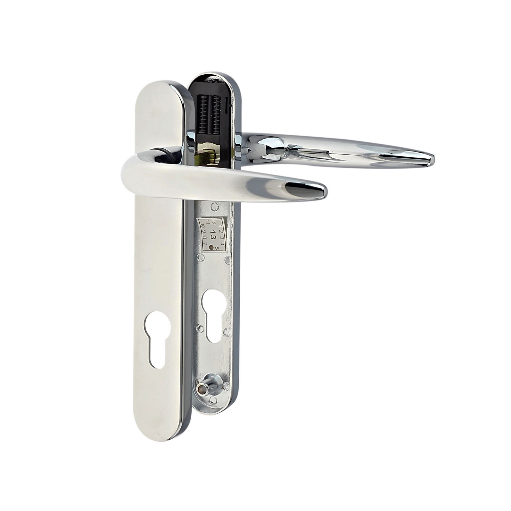 Yale Essentials Polished Chrome effect Zinc alloy Short Lever Door handle (L)32mm (D)65mm, Pair