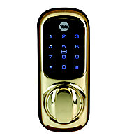 Yale Keyless Polished Brass effect Digital keypad door lock