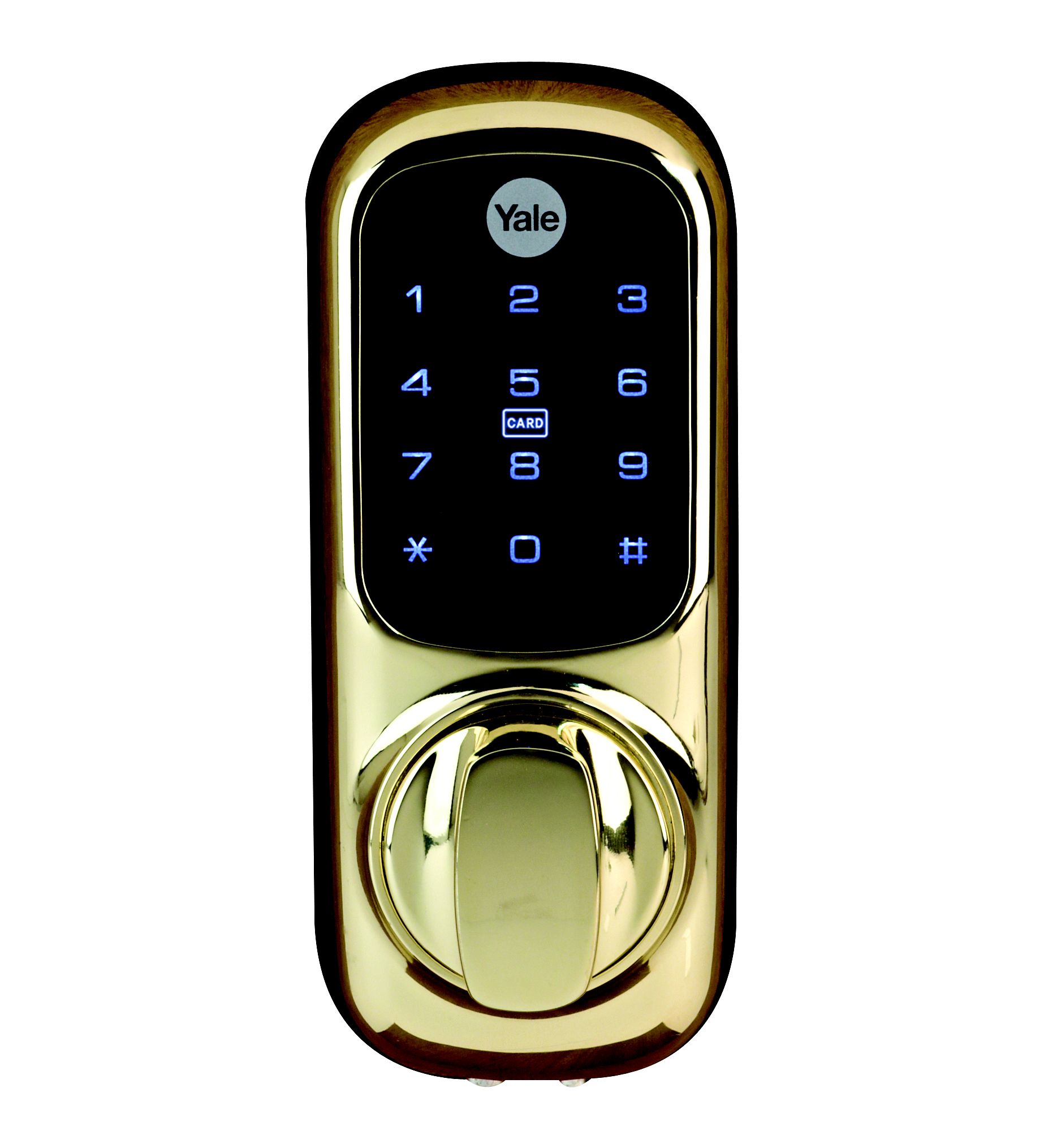 Yale Keyless Polished Brass effect Digital keypad door lock DIY at B&Q