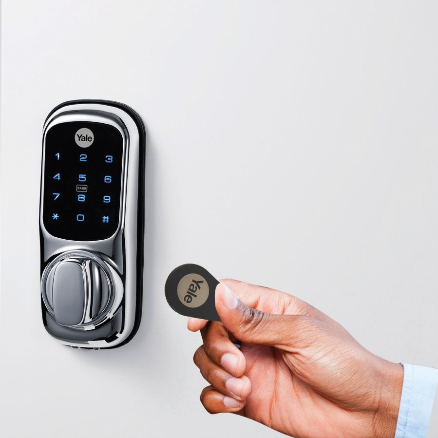 Yale Keyless Polished Grey chrome effect Chrome effect Smart Digital door lock