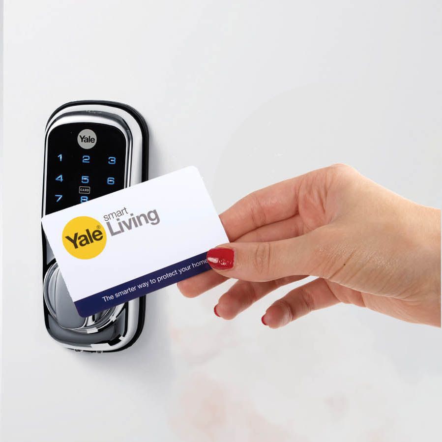 Yale Keyless Polished Grey chrome effect Chrome effect Smart Digital door lock