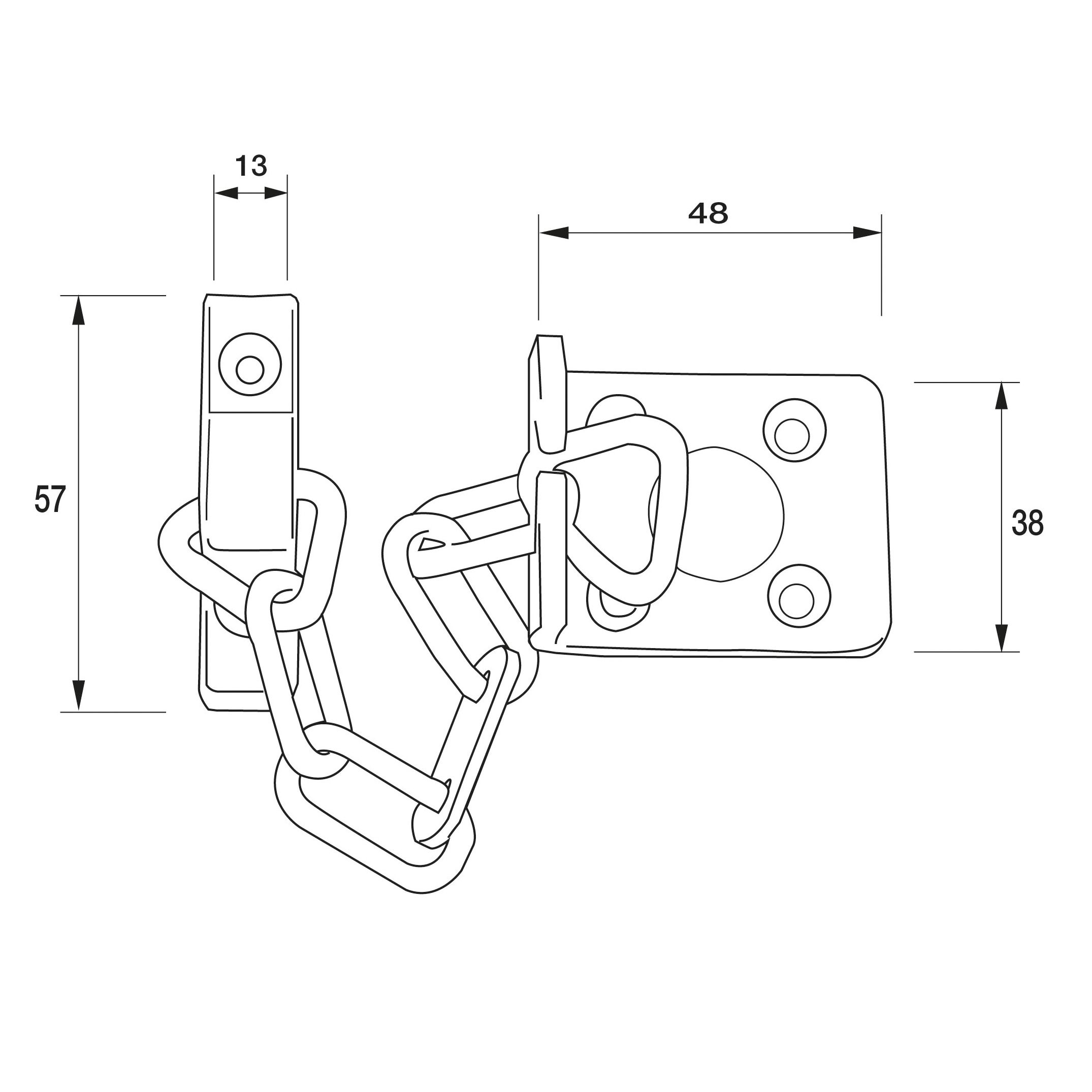 Yale Matt Black Steel Door chain, (L)165mm