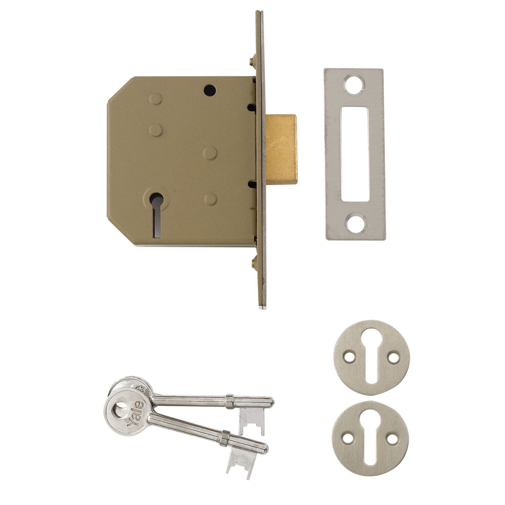 Yale P-M322-CH-65 64mm Polished Metal 3 lever Deadlock