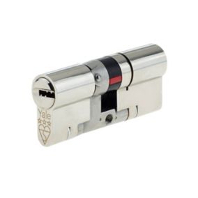 Yale Platinum Nickel-plated Brass Single Euro Cylinder lock 35/35, (L)70mm