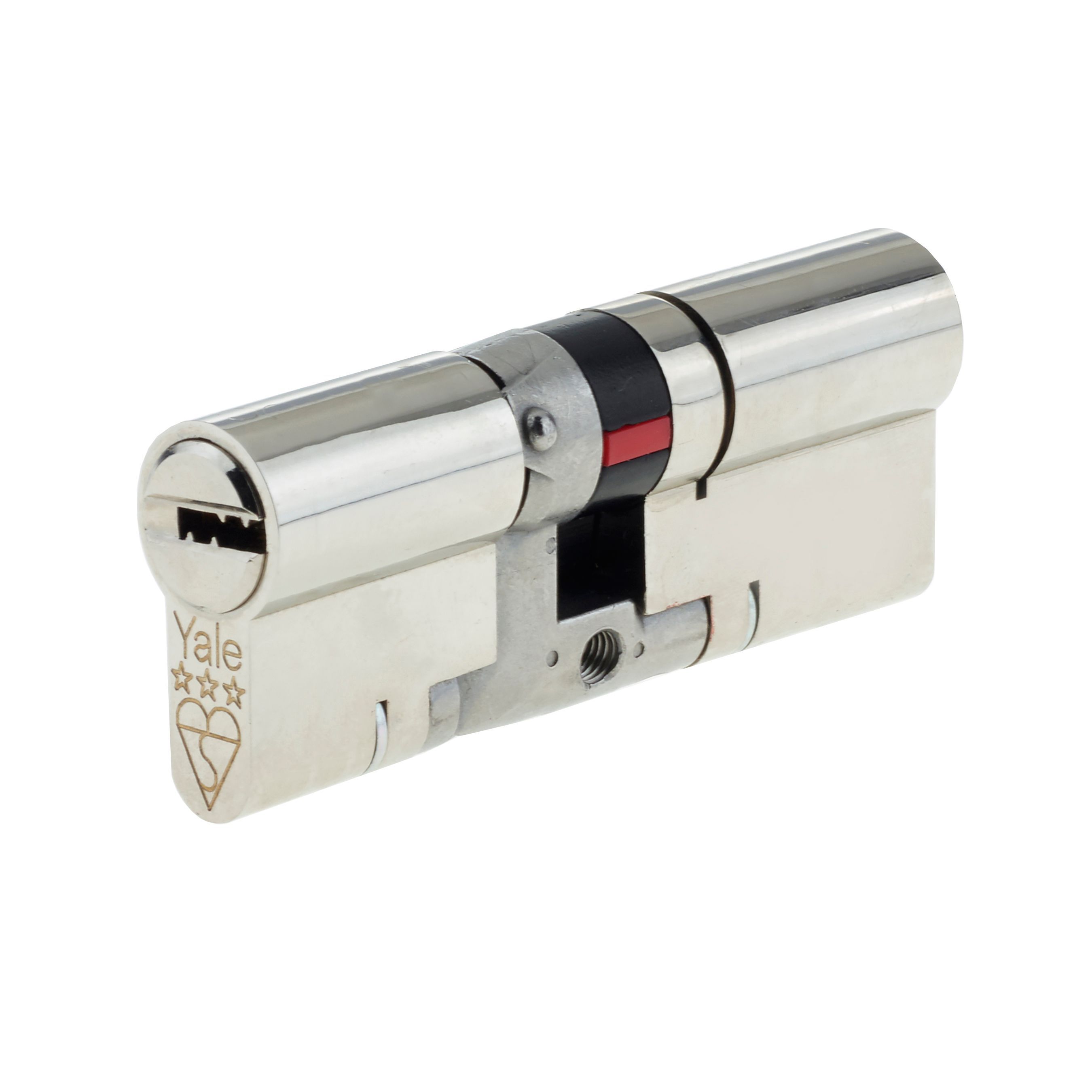 Yale Platinum Nickel-plated Brass Single Euro Cylinder lock 45/55, (L)95mm