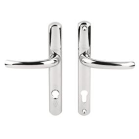 Yale Platinum security Polished Chrome effect Stainless steel Curved Lock Door handle (D)15.5mm