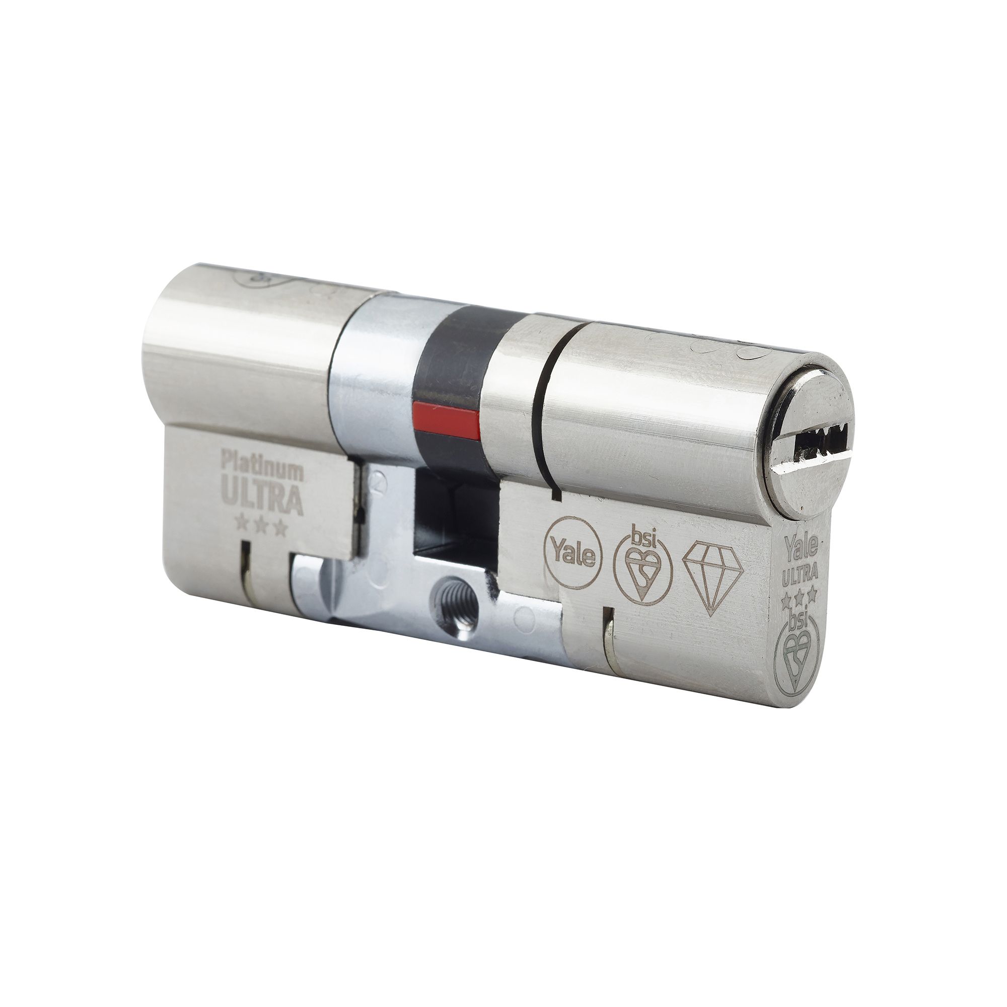Yale Platinum ultra 3 star Nickel effect 35/35 Double Euro Cylinder lock