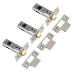 Yale Polished Chrome effect Brass Tubular Mortice latch (L)64mm, Pack of 3