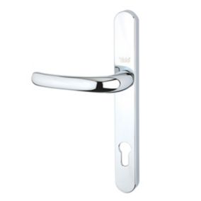 Yale Polished Chrome effect Zinc alloy Straight Euro Lock Lever on backplate handle