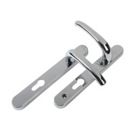 Yale Polished Chrome effect Zinc alloy Straight Euro Lock Lever on backplate handle