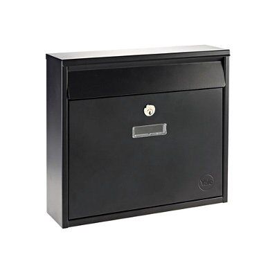 Yale Satin Black Steel Post box, (H)106mm (W)324mm | DIY at B&Q