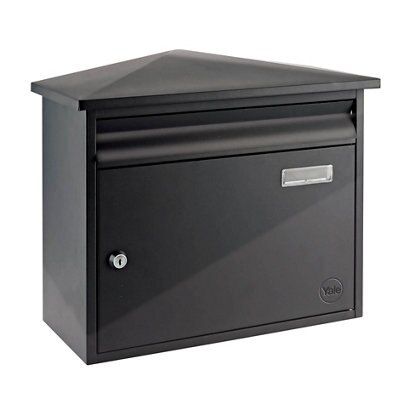 Yale Satin Black Steel Post box, (H)345mm (W)405mm | DIY at B&Q