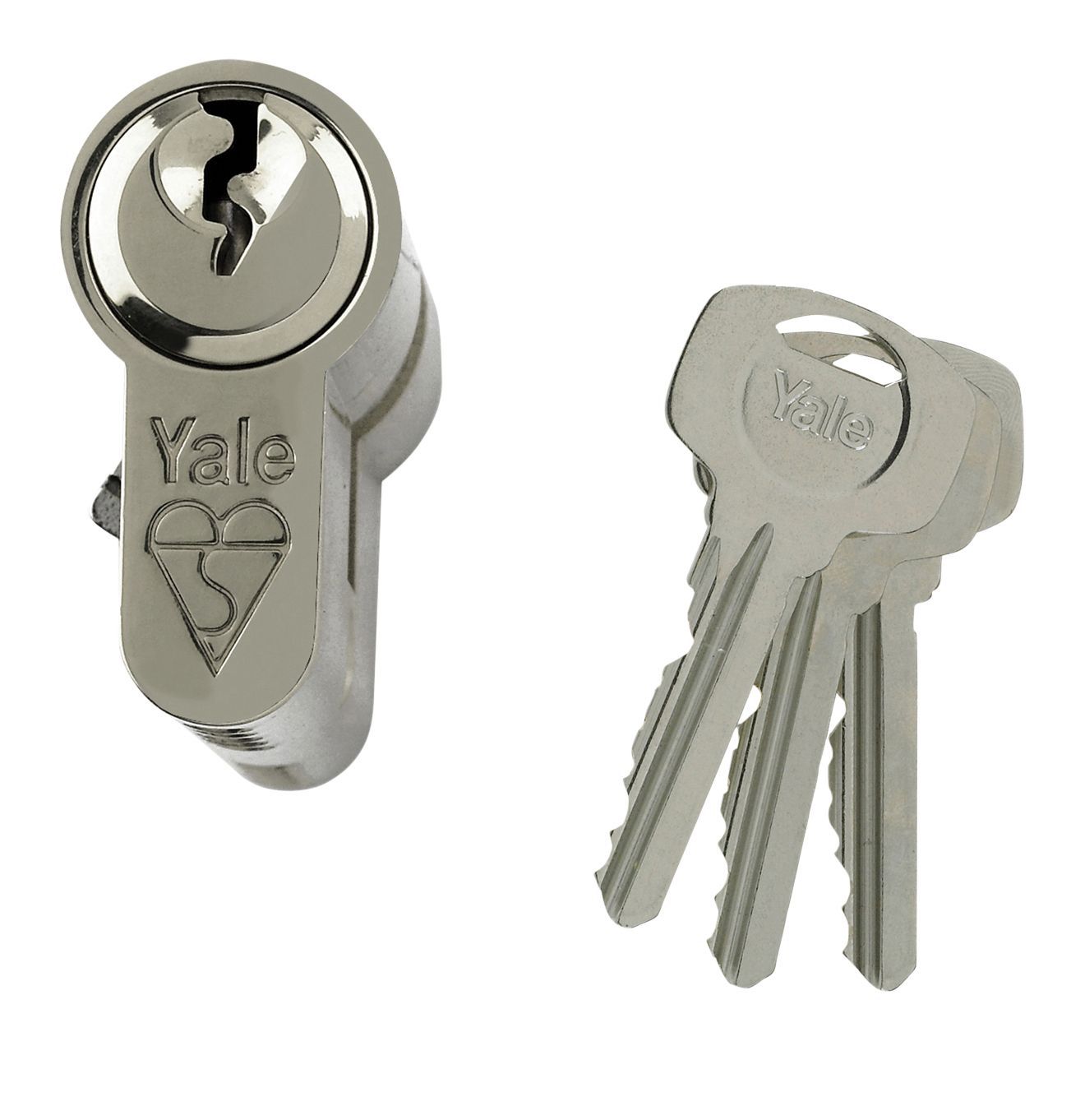 Yale Satin Nickel-plated Single Euro Cylinder lock 40/50, (L)100mm (W)29mm