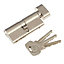 Yale Satin Nickel-plated Single Euro Thumbturn Cylinder lock, (L)80mm (W)29mm