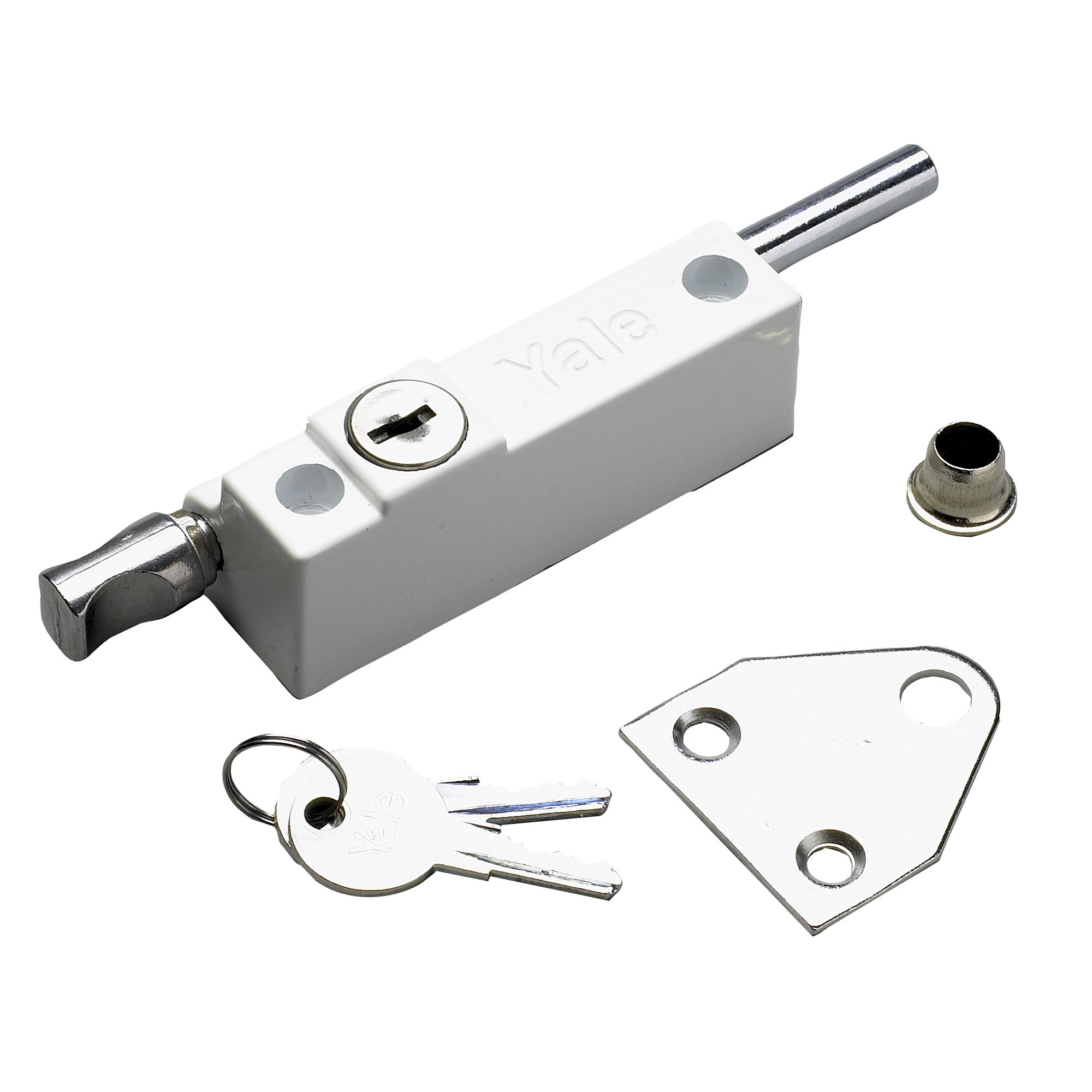 Yale White Metal Flush Door bolt 720124005071 (L)122mm (W)29mm