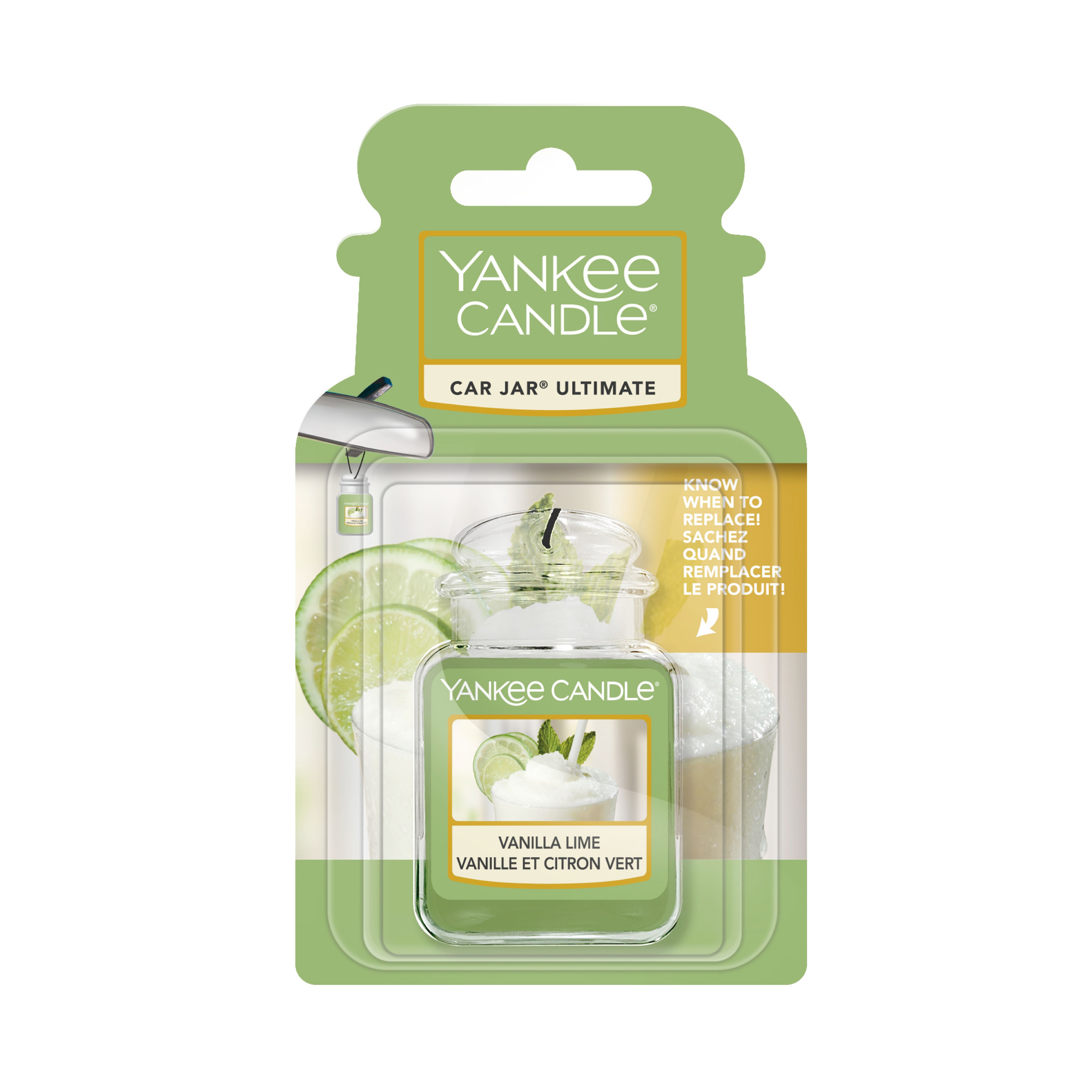 Yankee Candle Car Jar Ultimate Vanilla Lime Air freshener, 24g