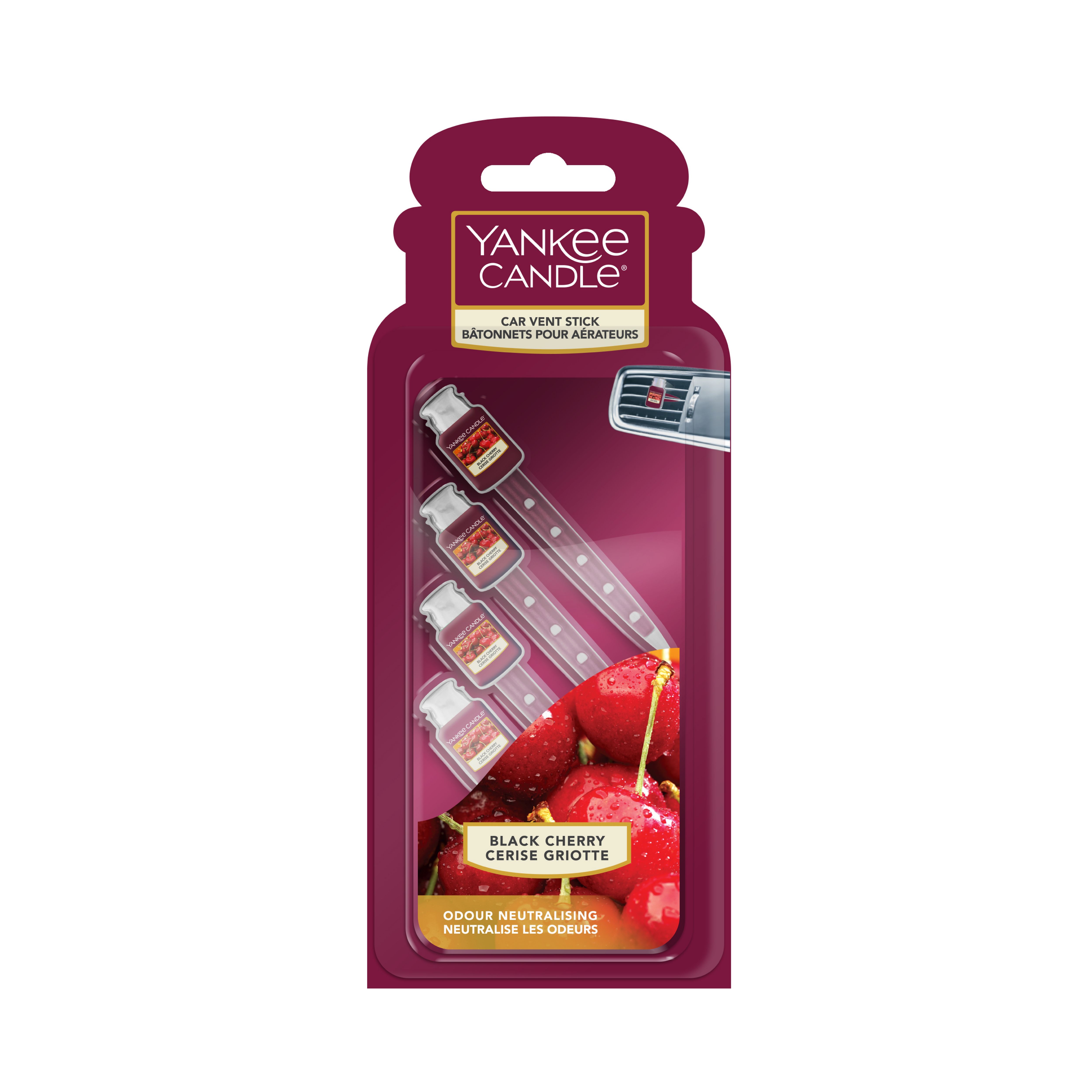 Yankee Candle Car Air Fresheners, Hanging Car Jar® Ultimate Black Cherry  Scented, Neutralizes Odors Up To 30 Days