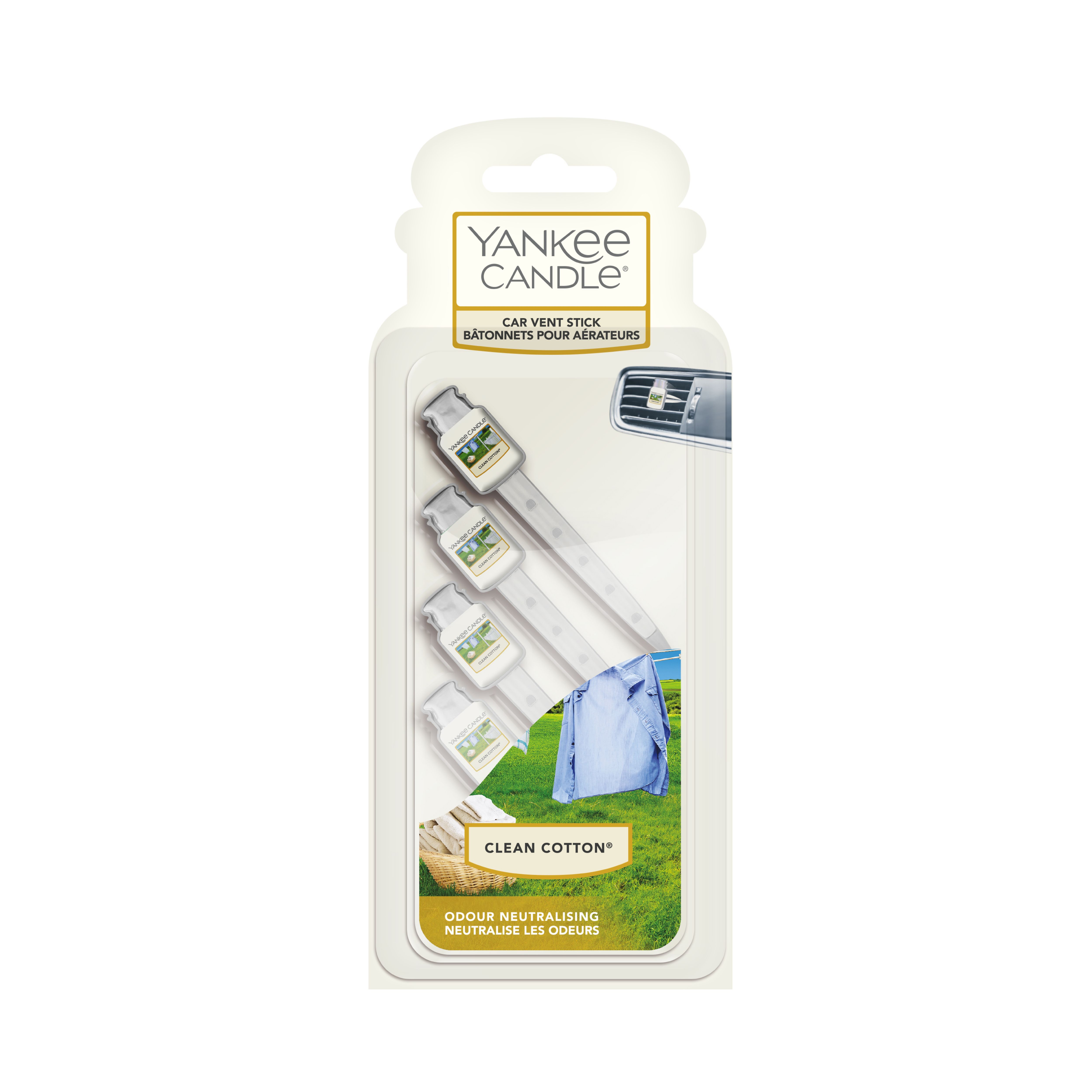 Yankee Candle Car Vent Stick Clean Cotton Air freshener, 28g DIY at B&Q