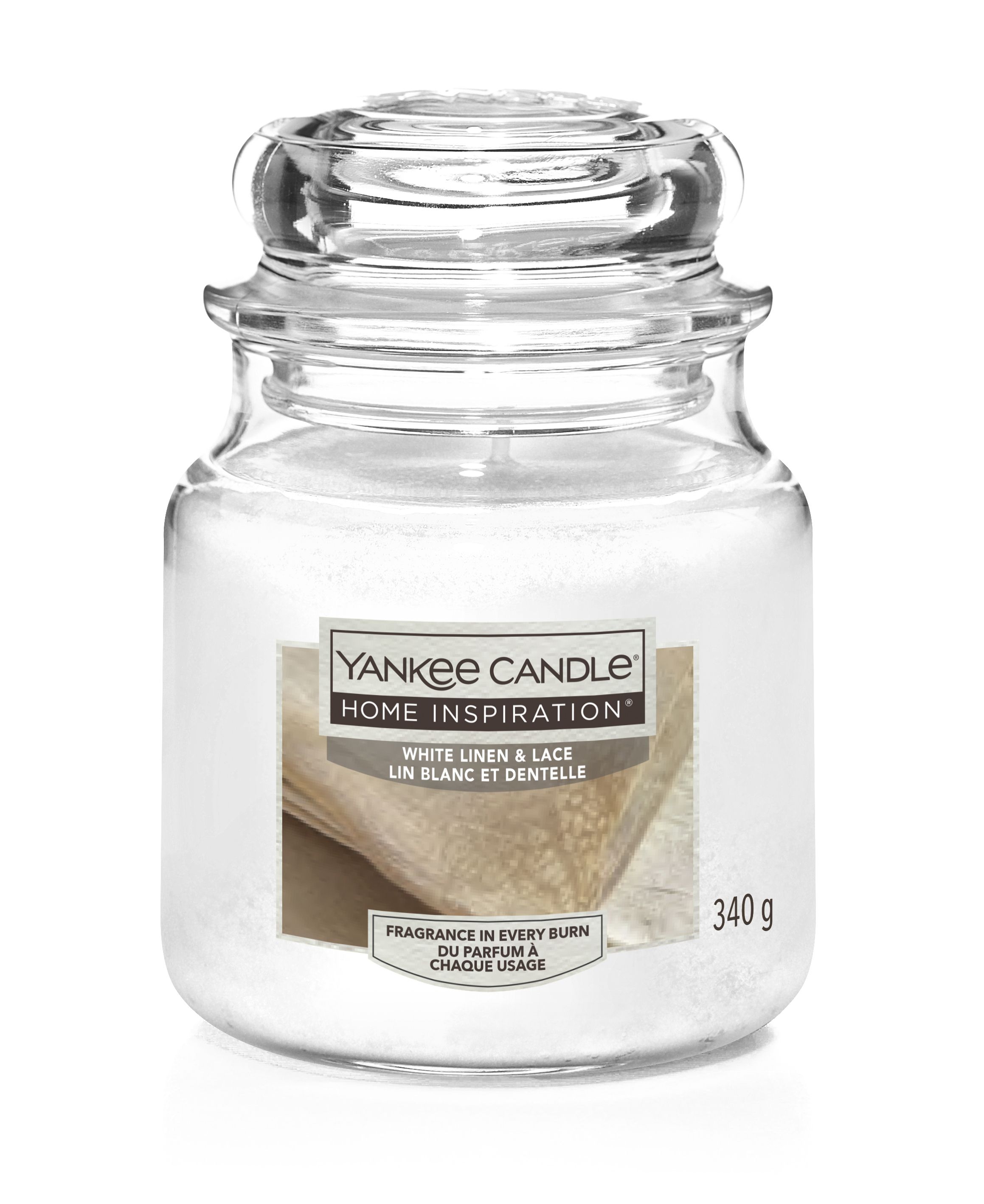 Yankee Candle White Linen & Lace Candle Medium DIY at B&Q