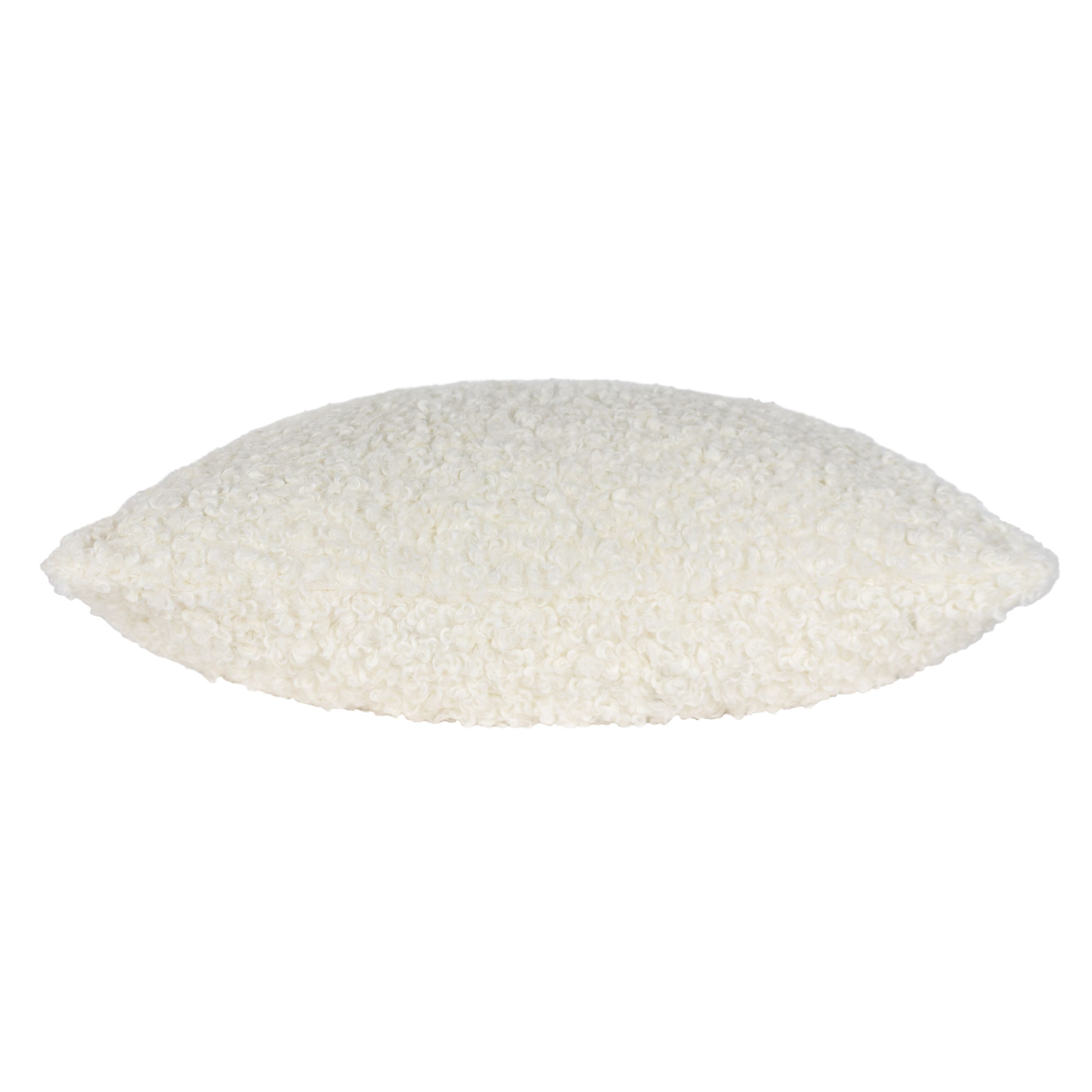 Yard Cabu Ecru Boucle Bouclette effect Indoor Cushion, (L)45cm x (W)45cm
