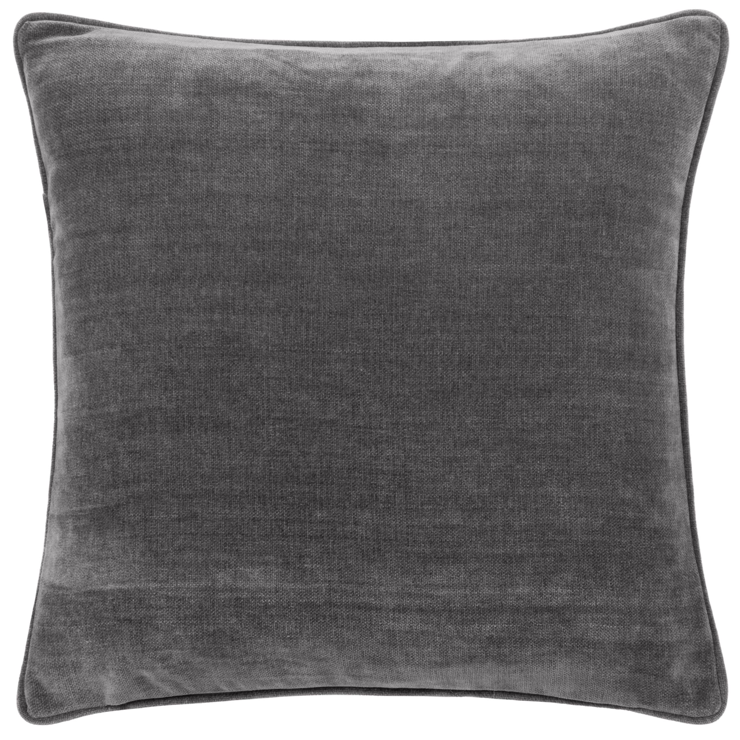 Yard Heavy Chenille Charcoal Plain Indoor Cushion (L)50cm x (W)50cm