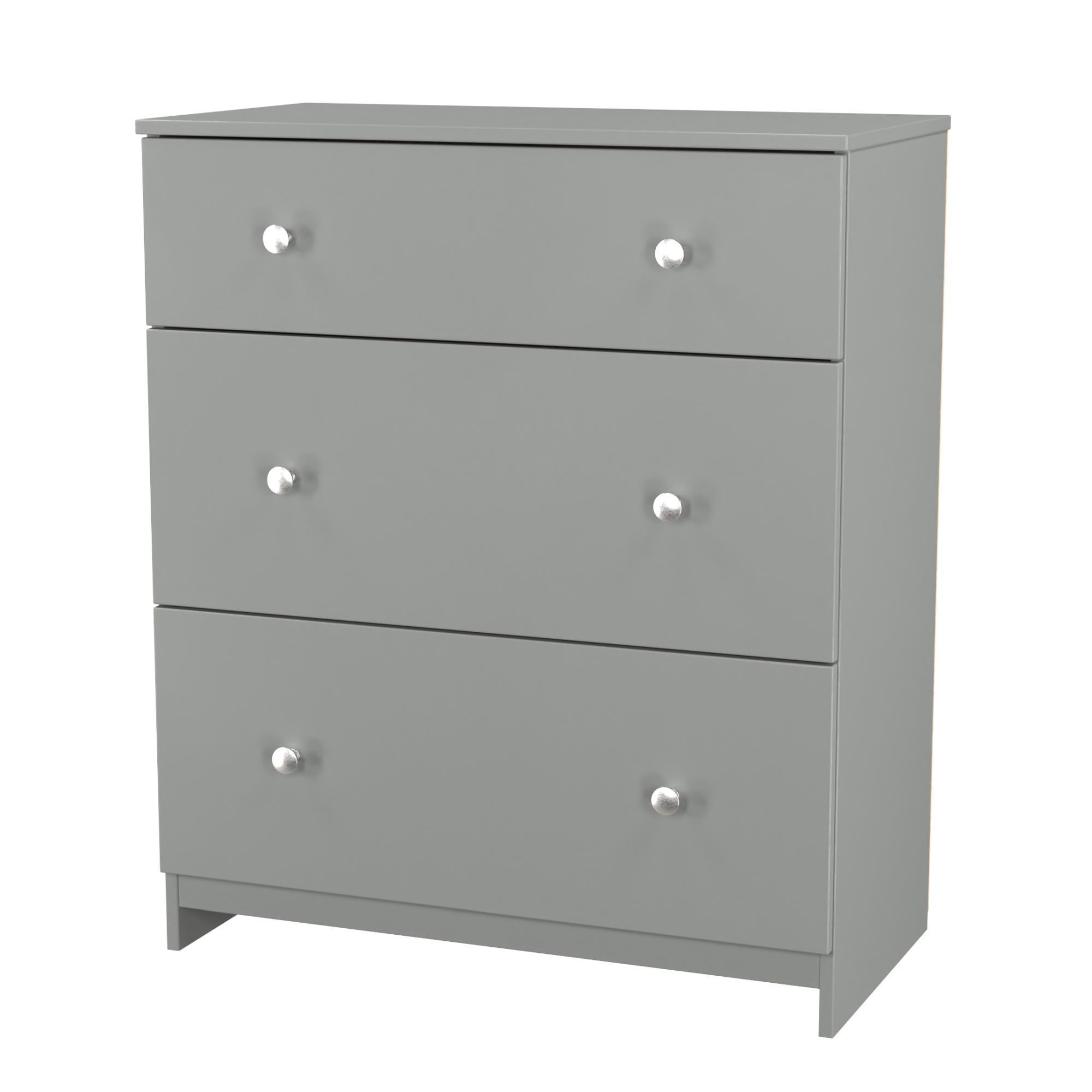 Yarmouth Ready assembled Grey 3 Drawer Chest (H)875mm (W)740mm (D)390mm