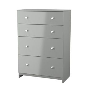 Yarmouth Ready assembled Grey 4 Drawer Chest (H)1067mm (W)740mm (D)390mm