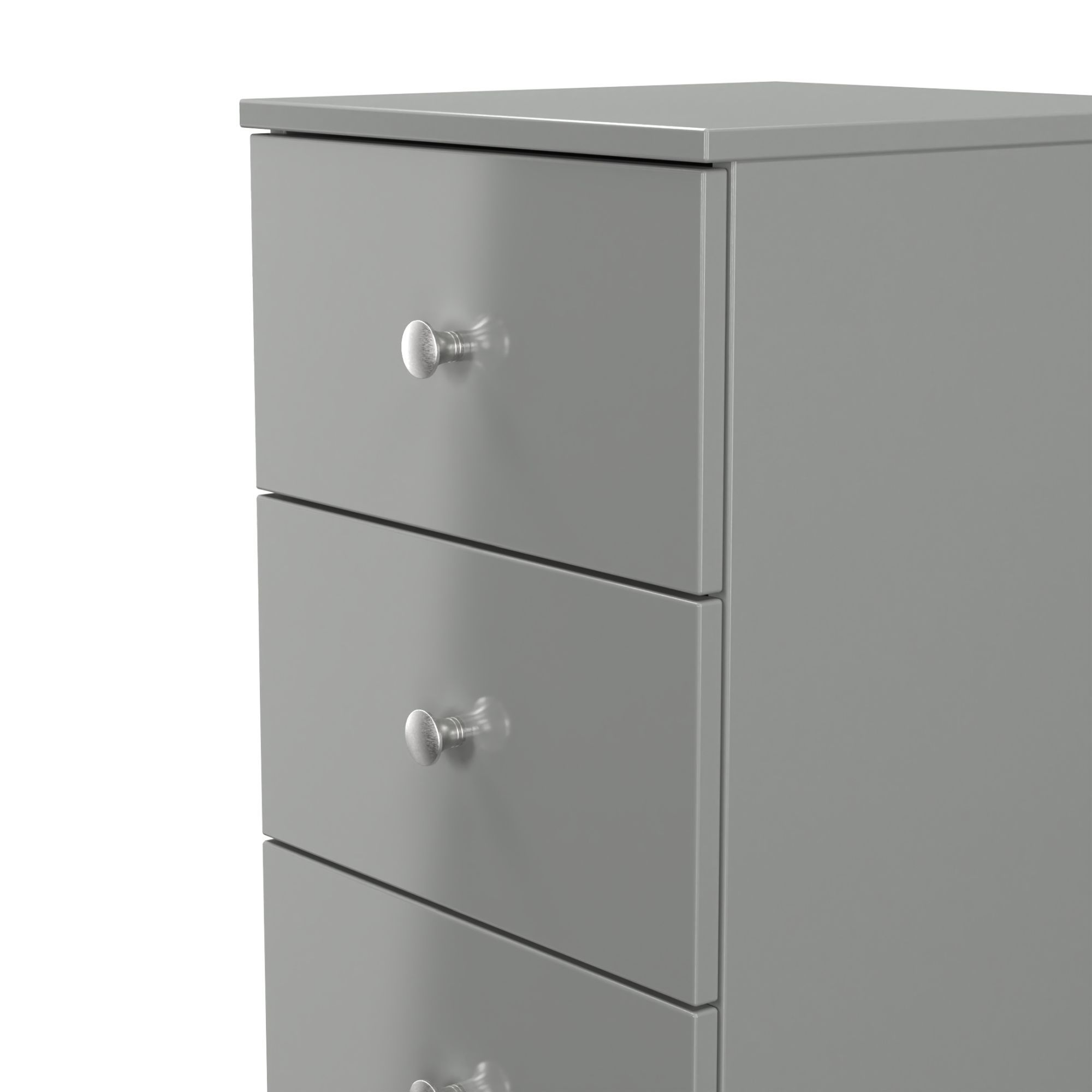 Yarmouth Ready assembled Matt grey 5 Drawer Bedside chest (H)1067mm (W)370mm (D)390mm