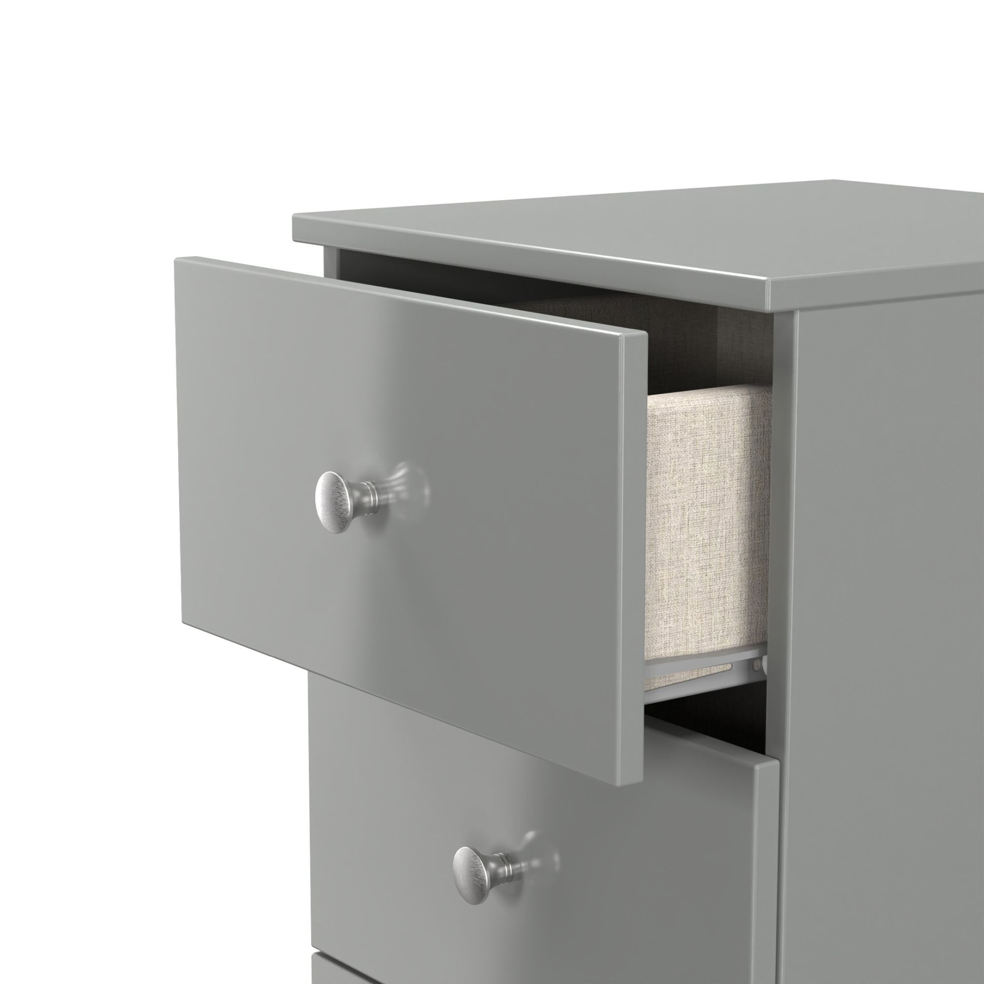 Yarmouth Ready assembled Matt grey 5 Drawer Bedside chest (H)1067mm (W)370mm (D)390mm