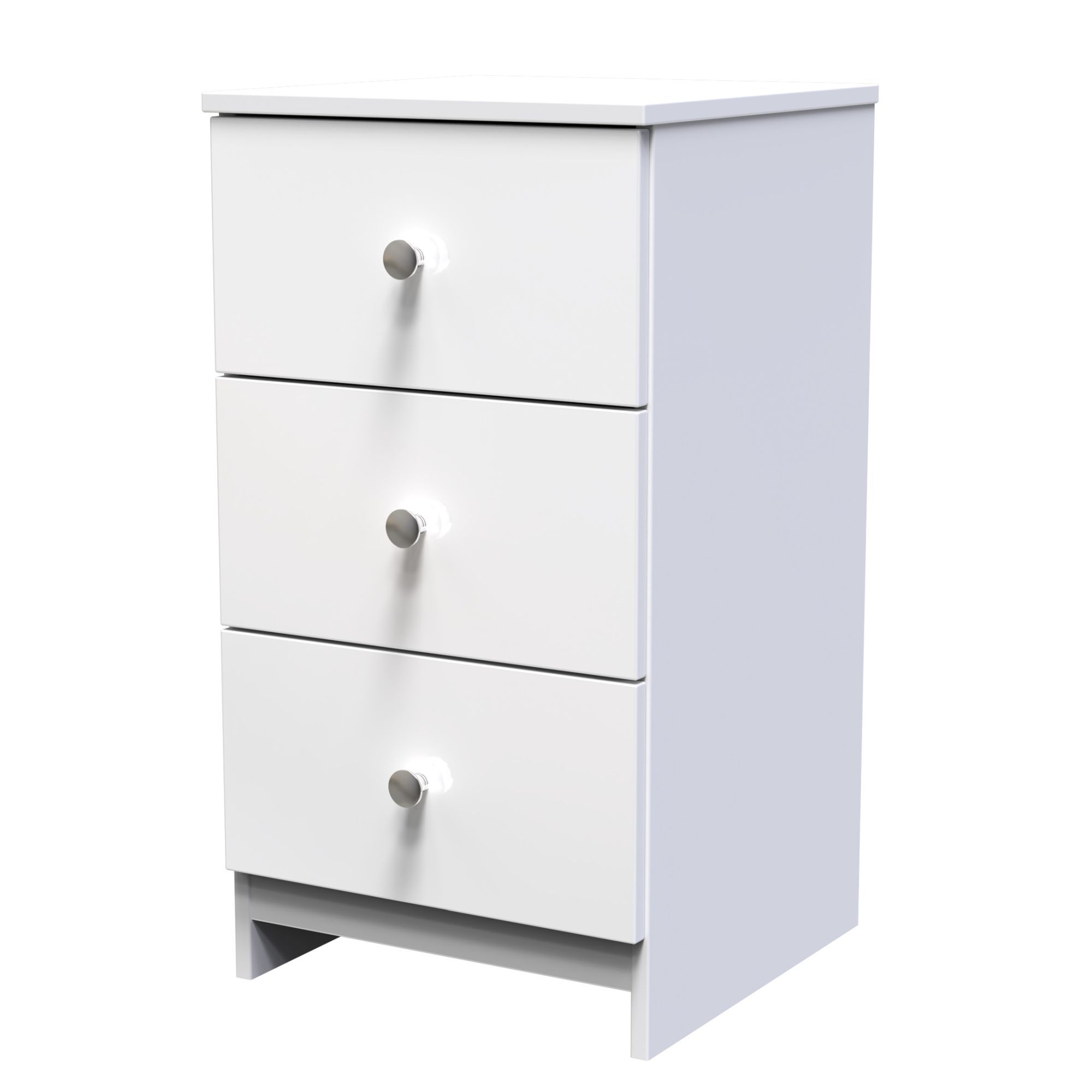 Yarmouth Ready assembled Matt white 3 Drawer Bedside chest (H)685mm (W)370mm (D)390mm