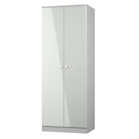 Yarmouth Ready assembled Modern Grey Tall Double Wardrobe (H)1960mm (W)740mm (D)520mm