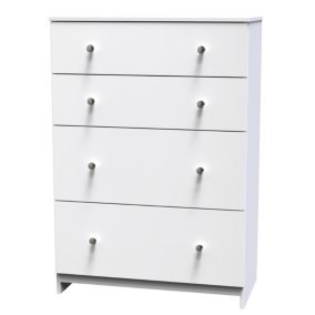 Yarmouth Ready assembled White 4 Drawer Chest (H)1067mm (W)740mm (D)390mm