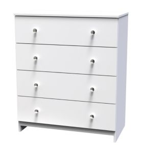 Yarmouth Ready assembled White 4 Drawer Chest (H)875mm (W)740mm (D)390mm