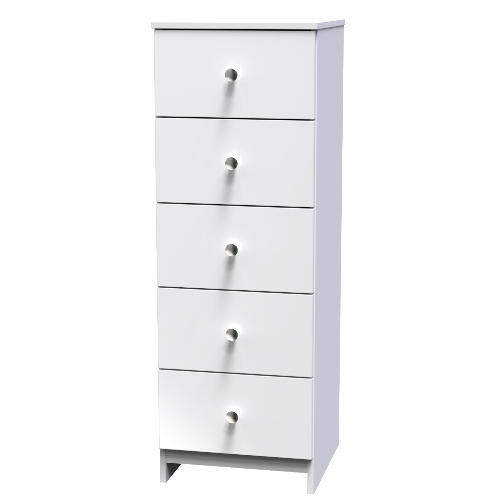 Yarmouth Ready assembled White 5 Drawer Bedside chest (H)1067mm (W)370mm (D)390mm