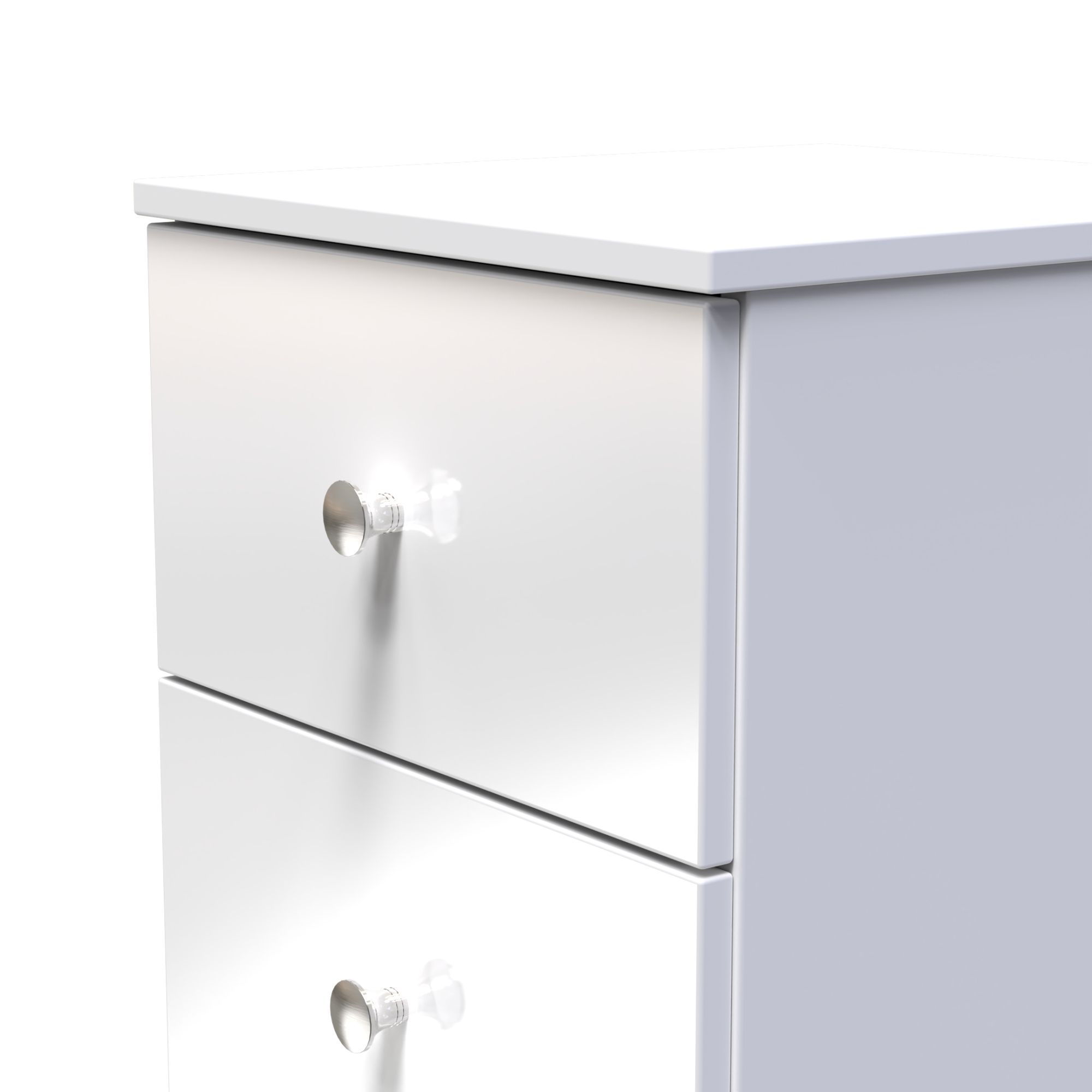 Yarmouth Ready assembled White 5 Drawer Bedside chest (H)1067mm (W)370mm (D)390mm