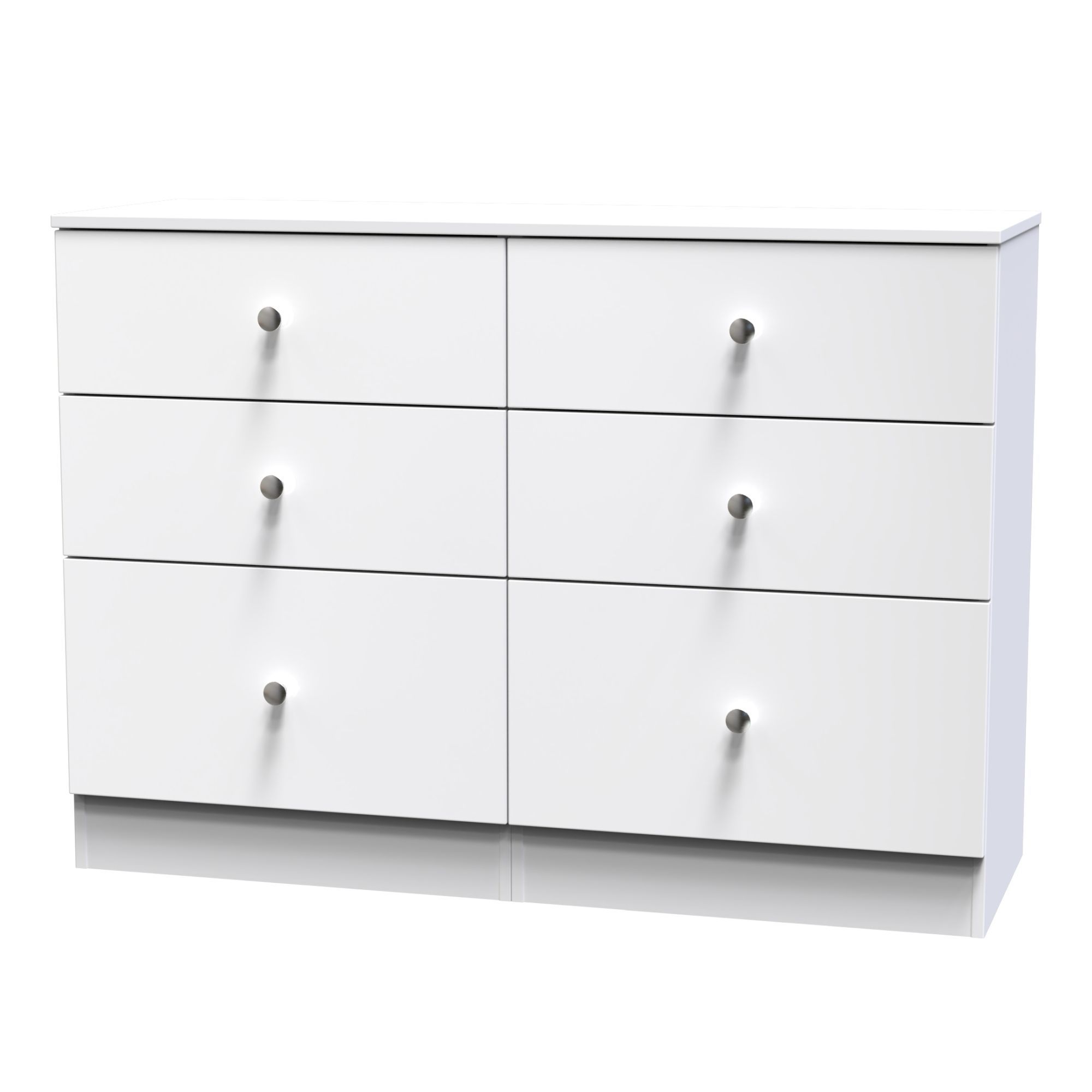 Yarmouth Ready assembled White 6 Drawer Chest (H)785mm (W)1100mm (D)390mm