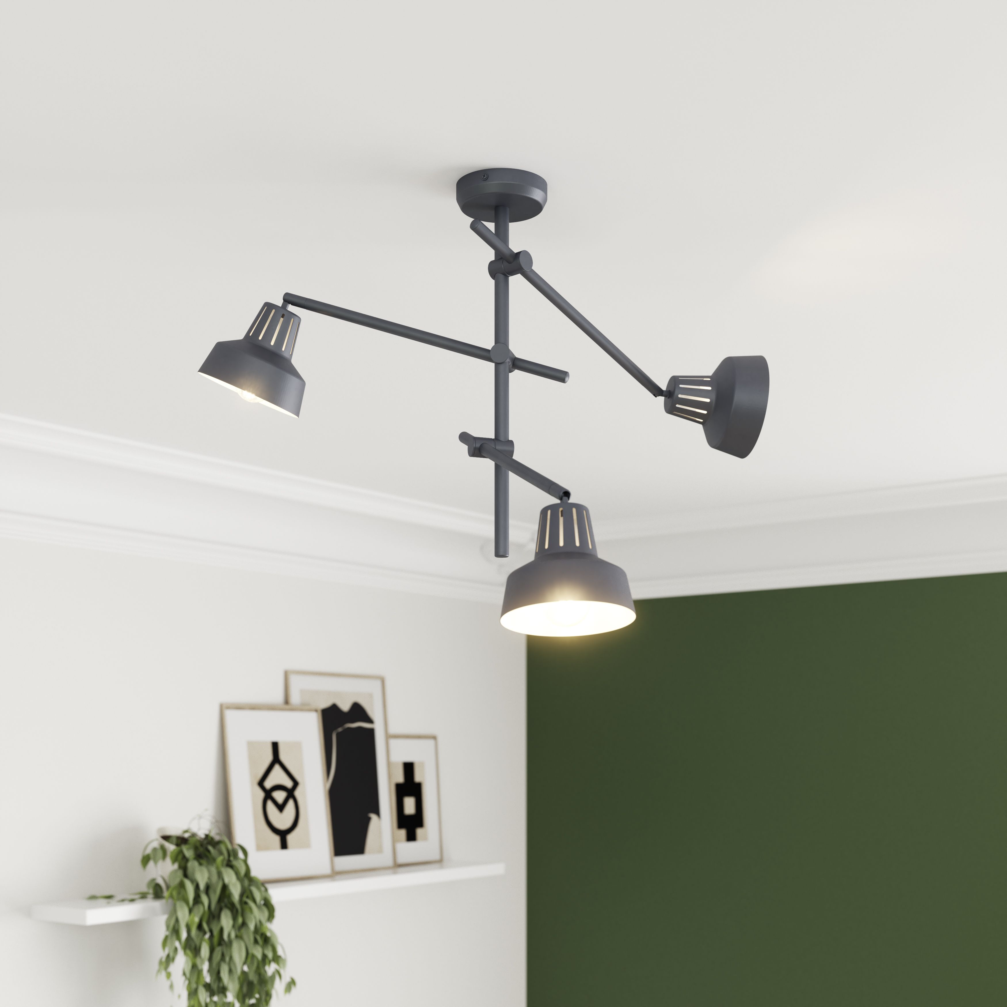 Yarra Bar Matt Grey 3 Light Spotlight
