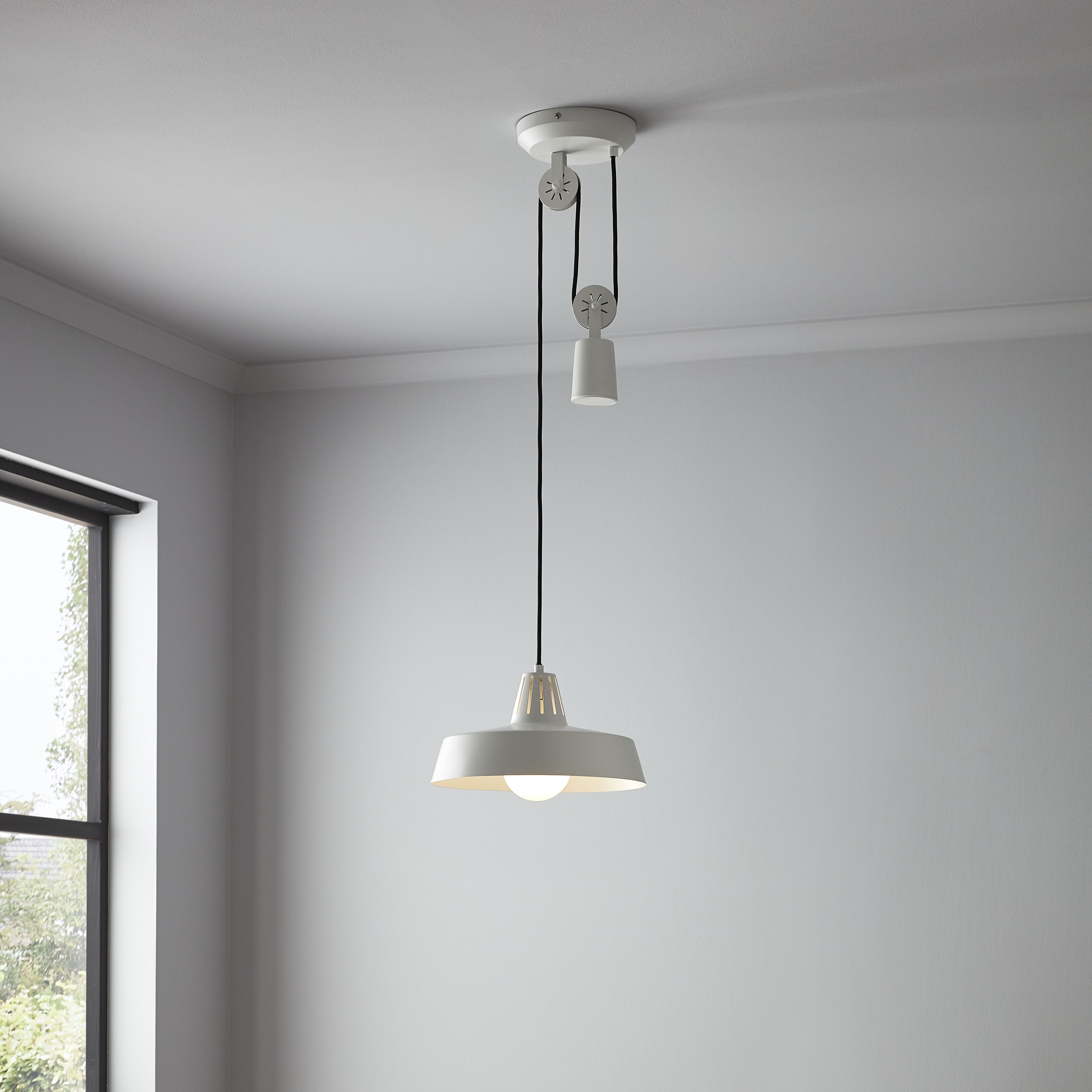 Yarra Matt White Pendant ceiling light, (Dia)300mm DIY at B&Q